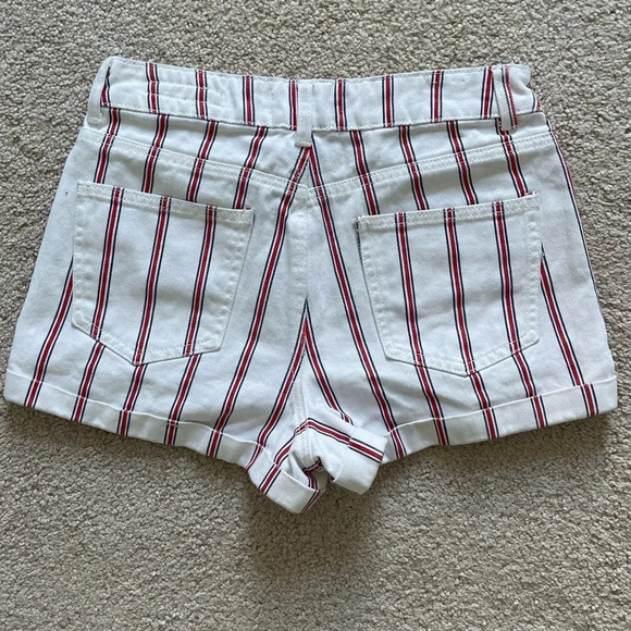 PACSUN Red White and Blue Denim Mom Shorts 4th of July Size 26 - Picture 3 of 12